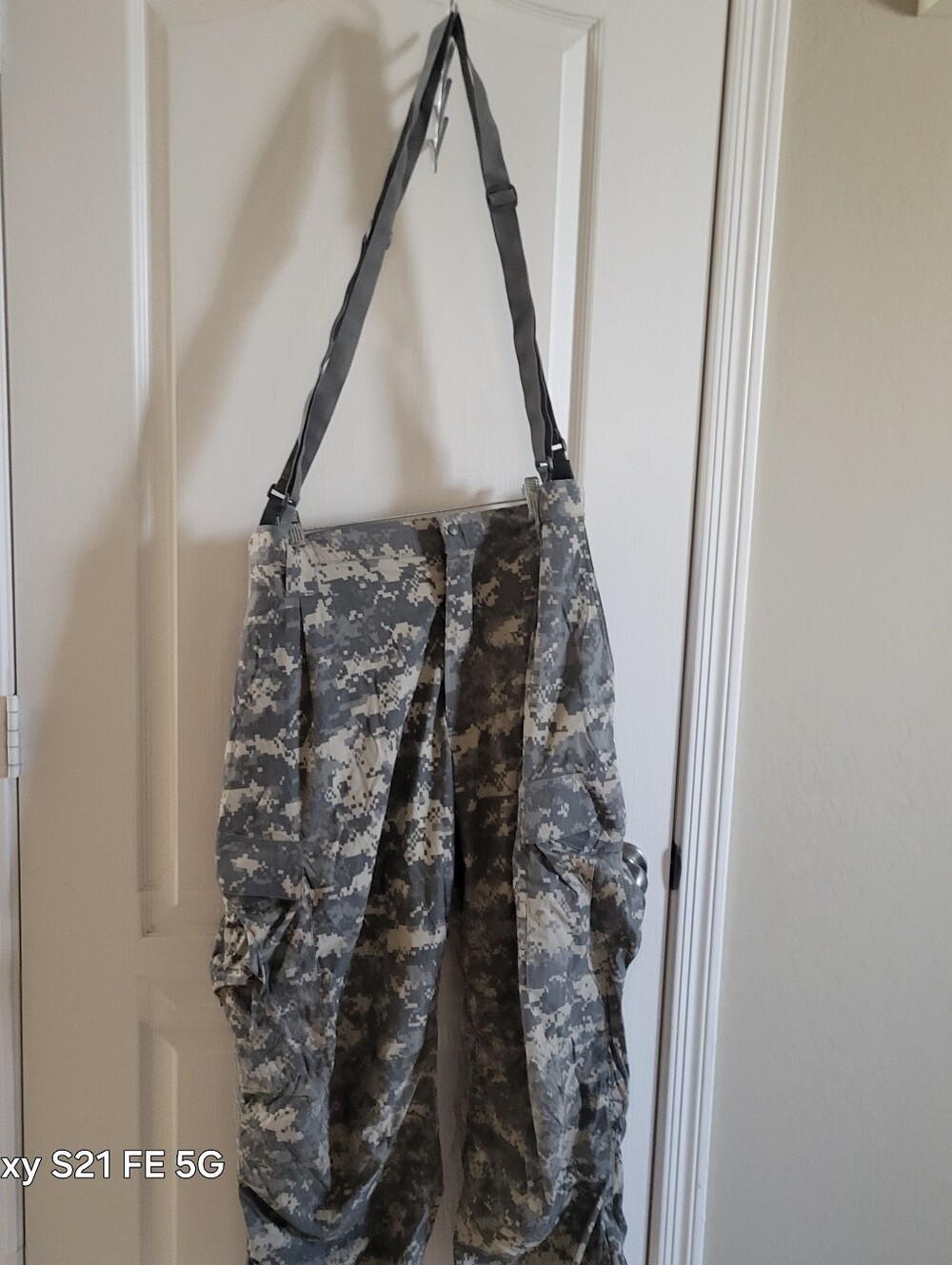 Army Digital Camo Cargo Pants with Suspenders